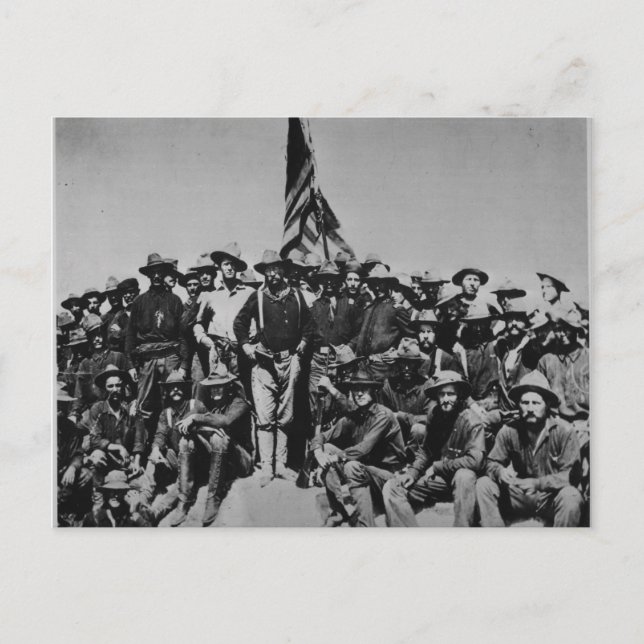 Teddy's Colts Teddy Roosevelt Rough Riders 1898 Postkarte (Vorderseite)