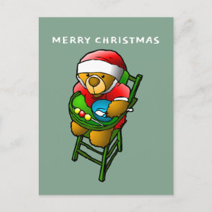 Teddys des Weihnachtsmanns Postkarte
