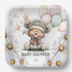 Teddys Fantasievolles Babyshower  Pappteller
