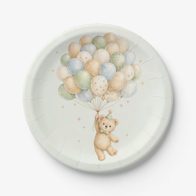 Teddys Geburtstagsplatte Pappteller (Vorderseite)