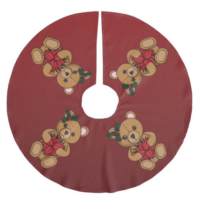 Teddy's Geschenkbaum-Unterlage Polyester Weihnachtsbaumdecke (Vorderseite)