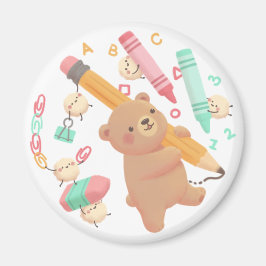 Teddy's Rückkehr-zur-Schule-Illustration Magnet
