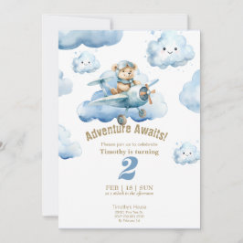 Teddy's Sky-High 2. Geburtstagsabenteuer Einladung