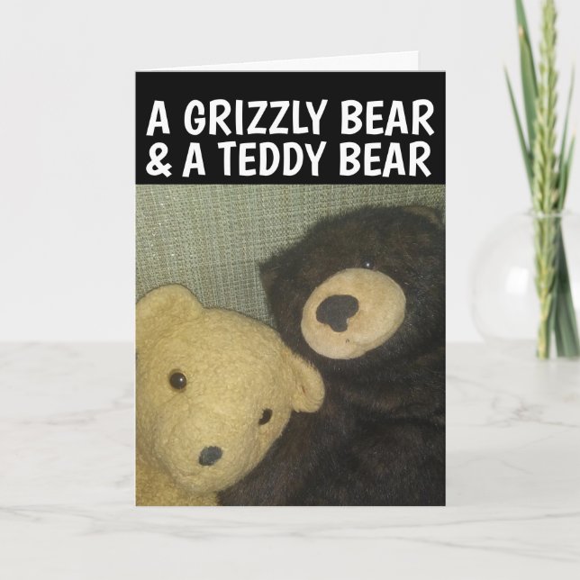 TEDY BEAR & GRIZZLY ROMANTIC LIEBE GREETCARD KARTE (Vorderseite)