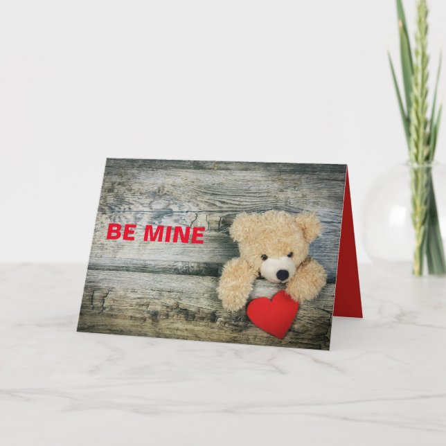 TEDY BEAR VALENTINE'S DAY KARTE (Vorderseite)