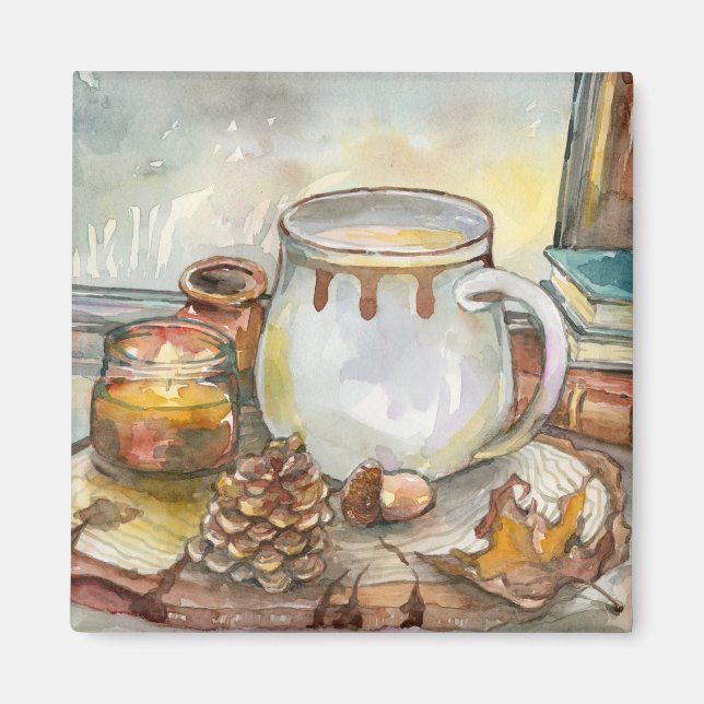 Tee am Fenster Magnet (Vorne)