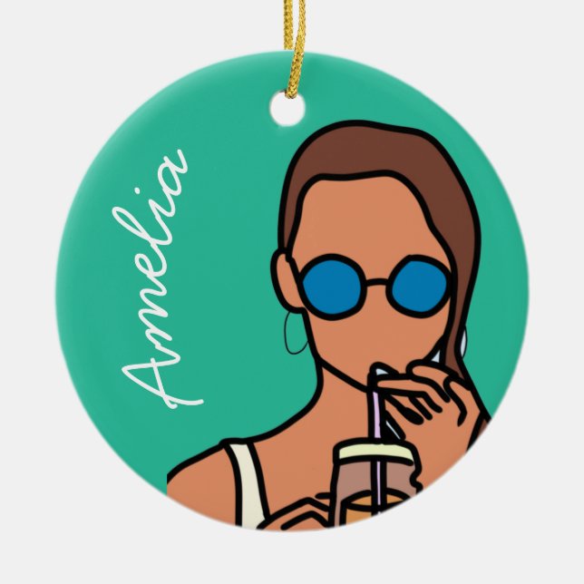 Tee aus dem Glas Keramik Ornament (Vorne)