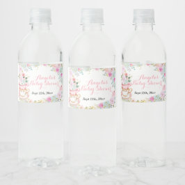 Tee-Baby-Dusche Pastell Floral Wasser Flasche Etik