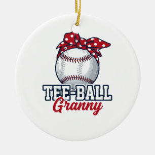 Tee Ball Oma Baseball Bow Vintage-Shirt_1 Keramik Ornament