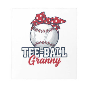 Tee Ball Oma Baseball Bow Vintage-Shirt_1 Notizblock