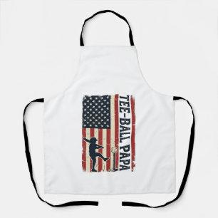 Tee Ball Papa Amerikanische Flagge Vintage-Shirt-D Schürze