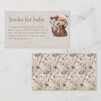 Tee-Blumenbücher für Babydusche Begleitkarte