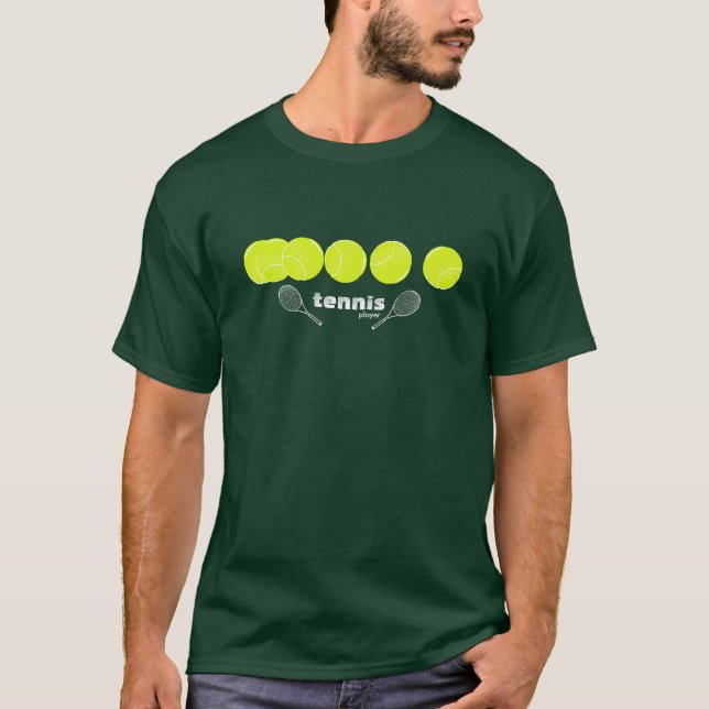 Tee-Briefmarke für einen Tennisspieler T-Shirt (Vorderseite)