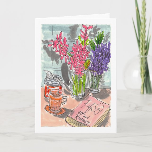 Tee Buch Blumen Karte (Vorderseite)