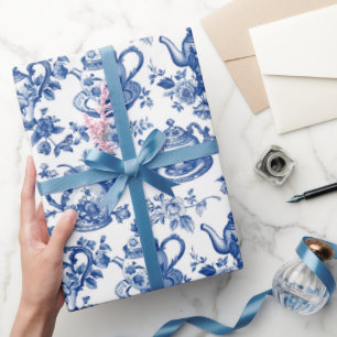 Tee Chinoiserie French Toile Du Jouy Pattern Geschenkpapier