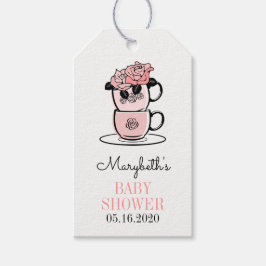 Tee-Cup & Blume Kinderdusche - Tags Geschenkanhänger