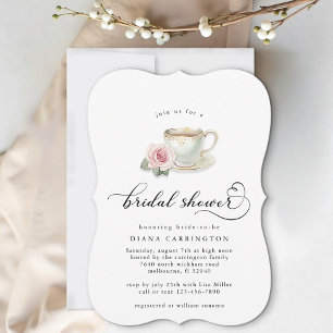 Tee Cup Bridal Dusche Einladung - Blush Pink & Go