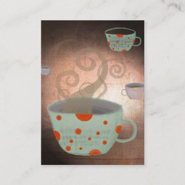 Tee-Cup-Coffee Shop-Visitenkarte Visitenkarte (Vorderseite)