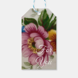 Tee Cup Floral Bouquet Geschenkanhänger