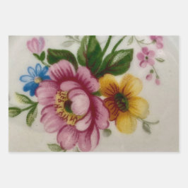 Tee Cup Floral Bouquet Geschenkpapier Set