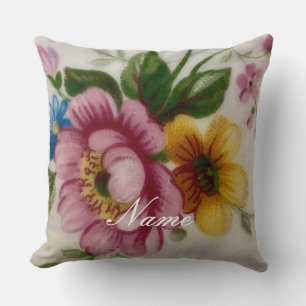 Tee Cup Floral Bouquet Kissen