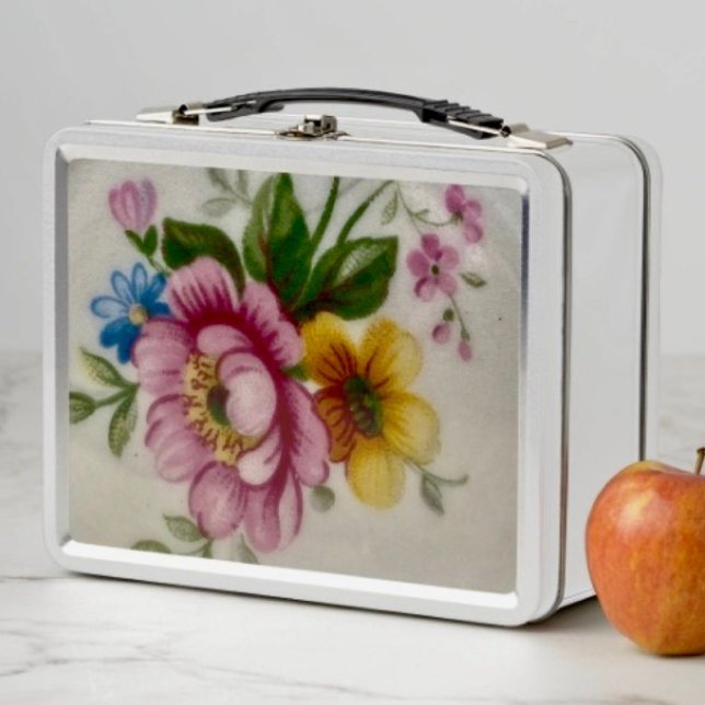 Tee Cup Floral Bouquet Metal Box Metall Brotdose (Von Creator hochgeladen)