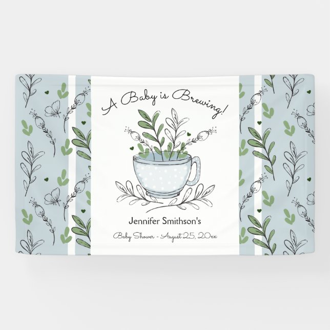 Tee-Cup Tee Party Kinderdusche Banner (Horizontal)