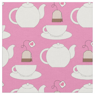 Tee Cup und Pot Niedlich Café Barista Stoff