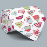 Tee Cups Moderne Vintage Neck Tie Krawatte<br><div class="desc">Moderne Einnahme von hübschen Vintagen Knochen-China oder Porzellan-Teebechern. Zieh den Wasserkocher an!</div>