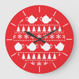 Tee Drinker Weihnachts-Jumper Festliche Teeppots Große Wanduhr