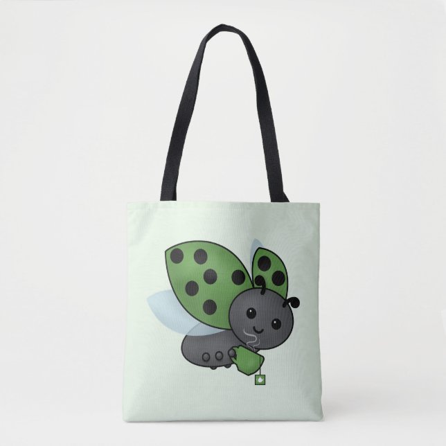 Tee Drinking Ladybug Tote Bag Tasche (Vorderseite)