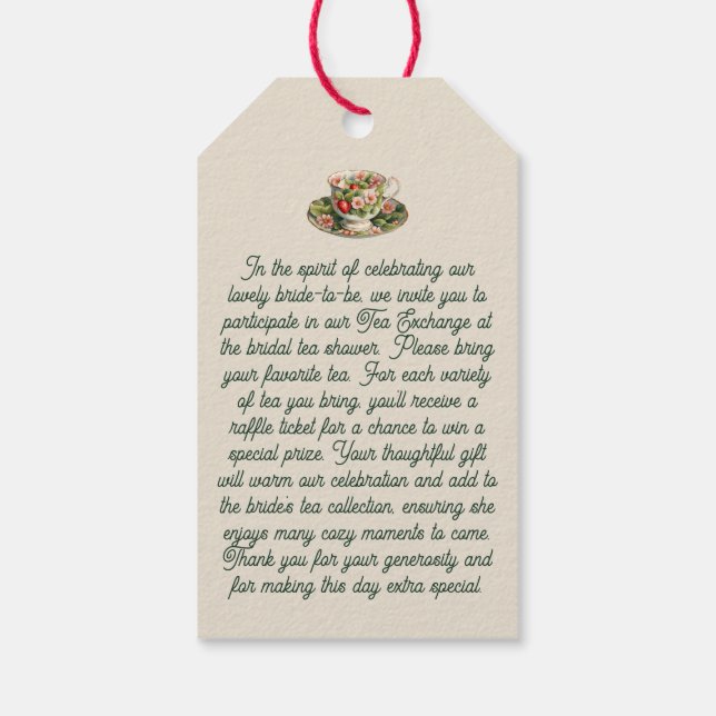 Tee-Exchange-Anforderungskarte - Teebeutel-Form Geschenkanhänger (Rückseite)