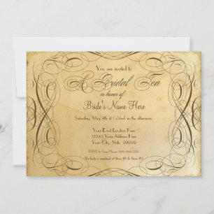 Tee Fester Jahrgang Hochzeit 1 - Bridal Tee Party Einladung