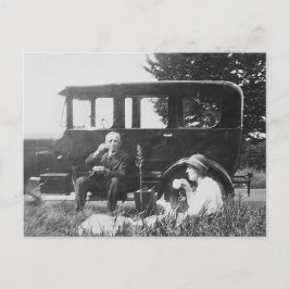 Tee für zwei alte Schwarz-Weiß-Bilder - Postkarte