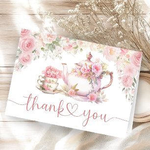 Tee für Zwei Baby Shower gefaltete Dankeskarten Dankeskarte