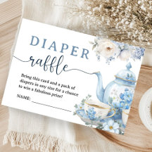 Tee für Zwei Baby Shower Junge Blaue Windel-Raffle