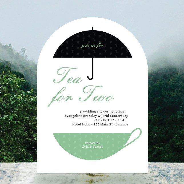 Tee für zwei klassische Hochzeitsdusche Einladung (Von Creator hochgeladen)