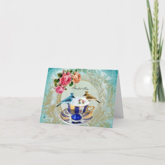 Tee für zwei leere Mitteilungskarten (Vorderseite)