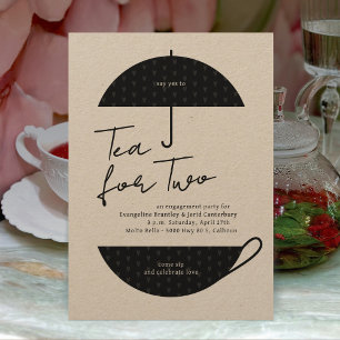 Tee für zwei moderne Black Tea Party Einladung