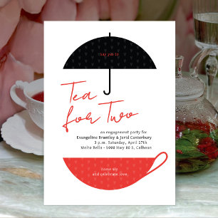 Tee für zwei moderne Red Tea Party Einladung