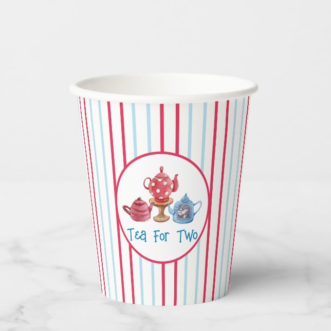 Tee für zwei Tepots 8oz Paper Cup Pappbecher (Vorderseite)
