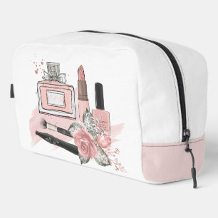 Tee-Girl-Kosmetika in Rosa und Weiß Waschbeutel