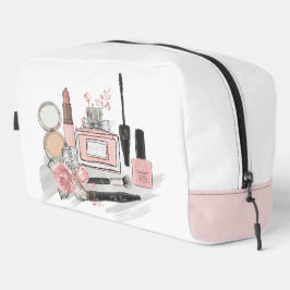 Tee-Girl-Kosmetika in Rosa und Weiß Waschbeutel