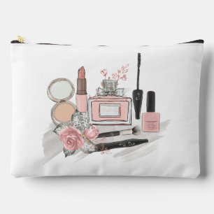 Tee-Girl-Kosmetika in Rosa und Weiß Zubehörtasche