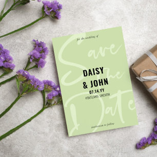 Tee Green Modern Script Typografie Save the Date