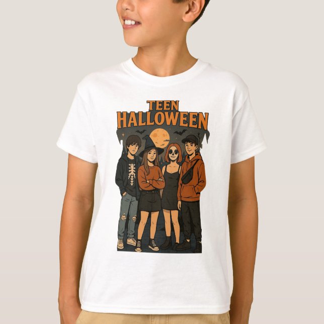 Tee Halloween Night Kids Basic T - Shirt (Vorderseite)