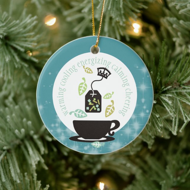 Tee heilt alles Teebag Teekunde Weihnachten Keramik Ornament (Baum)