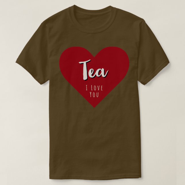 Tee ich Liebe Sie zurücktreten tiefrotes Herz (Design vorne)