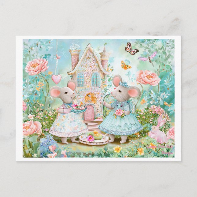 Tee im Garten Postkarte (Vorderseite)