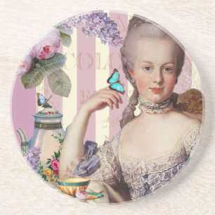 Tee im Petit Trianon – rosa Untersetzer
